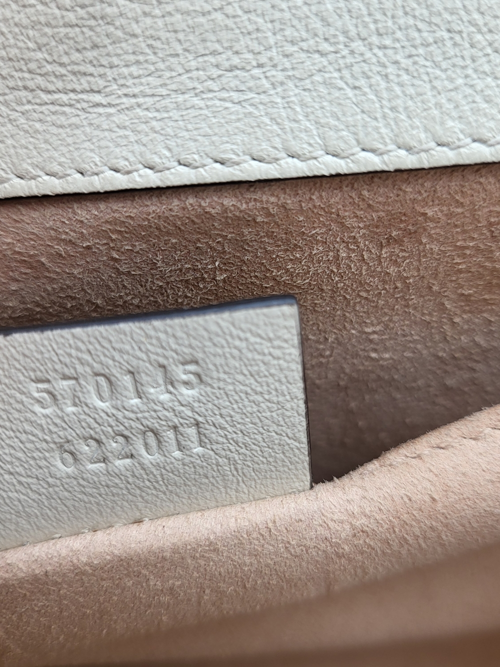 GUCCI Textured Calfskin Web Small Rajah Shoulder Bag Mystic White, Auth w/COA. - Picture 10 of 16